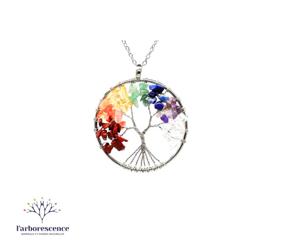 Pendentif arbre de vie 7 chakras