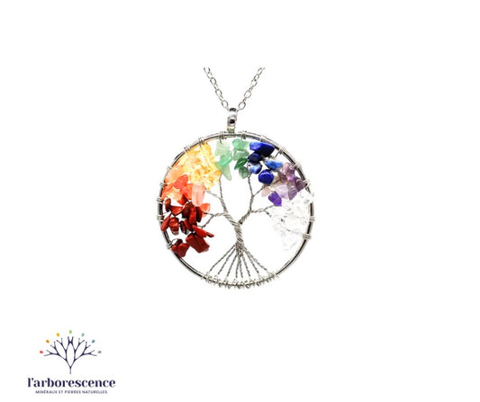 Pendentif arbre de vie 7 chakras